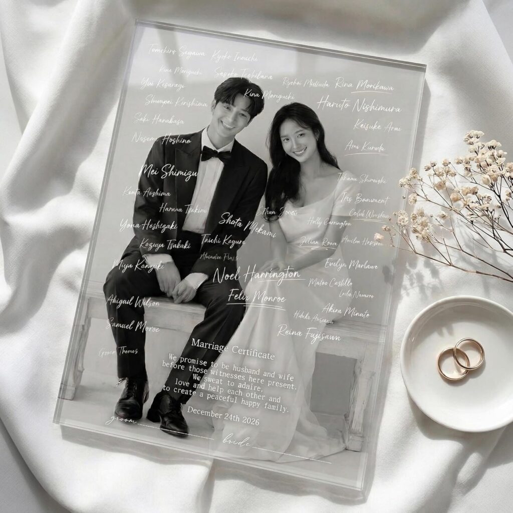 結婚証明書 ゲスト参加型 フォトキャンバスの実例1